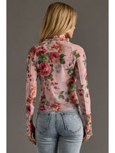 Load image into Gallery viewer, Pink &amp; Green Floral Mesh Top

