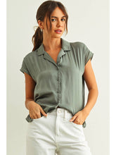 Load image into Gallery viewer, Button Down Cap Sleeve Shirt *
