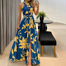 Load image into Gallery viewer, Backless Blue and yellow dress
