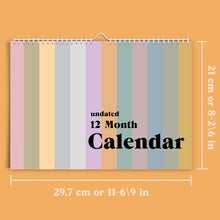 Load image into Gallery viewer, Color Block Undated Monthly Calendar
