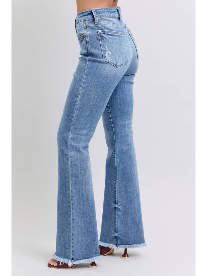 High Waisted Bootcut with Fray Hem