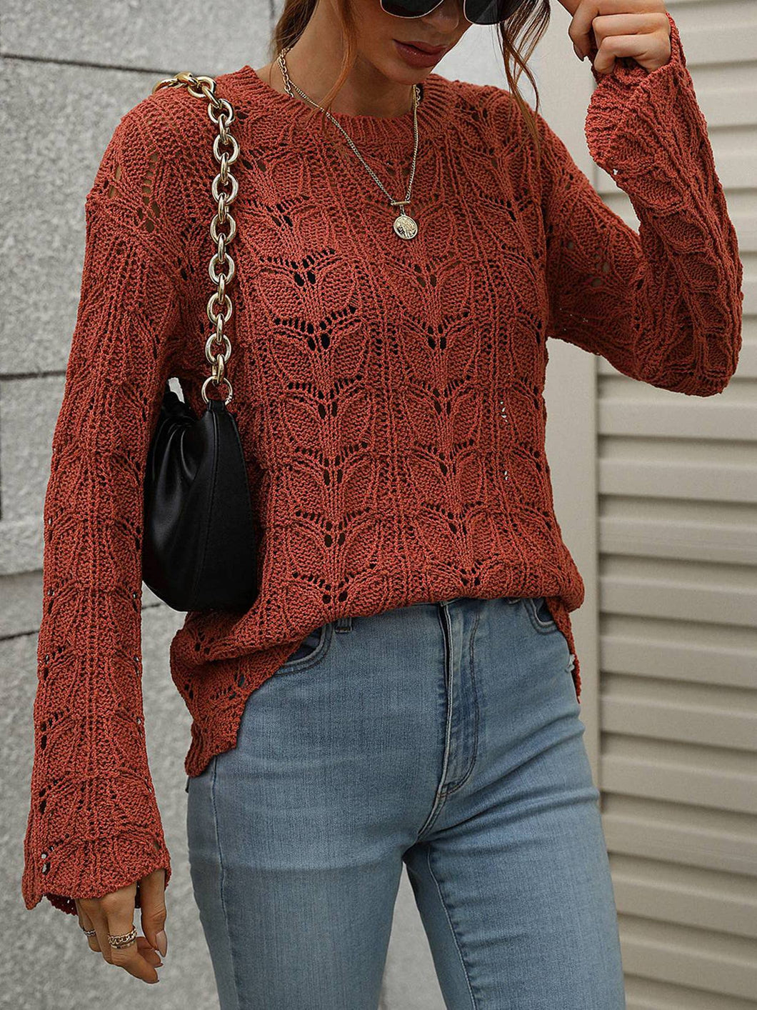 Hook-Up Cut-Out Crewneck Sweater