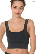 Load image into Gallery viewer, Jorja Washed Ribbed Square Neck Cropped Tank
