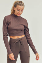 Load image into Gallery viewer, Ribbed Mock Neck Cropped Top
