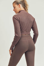 Load image into Gallery viewer, Ribbed Mock Neck Cropped Top
