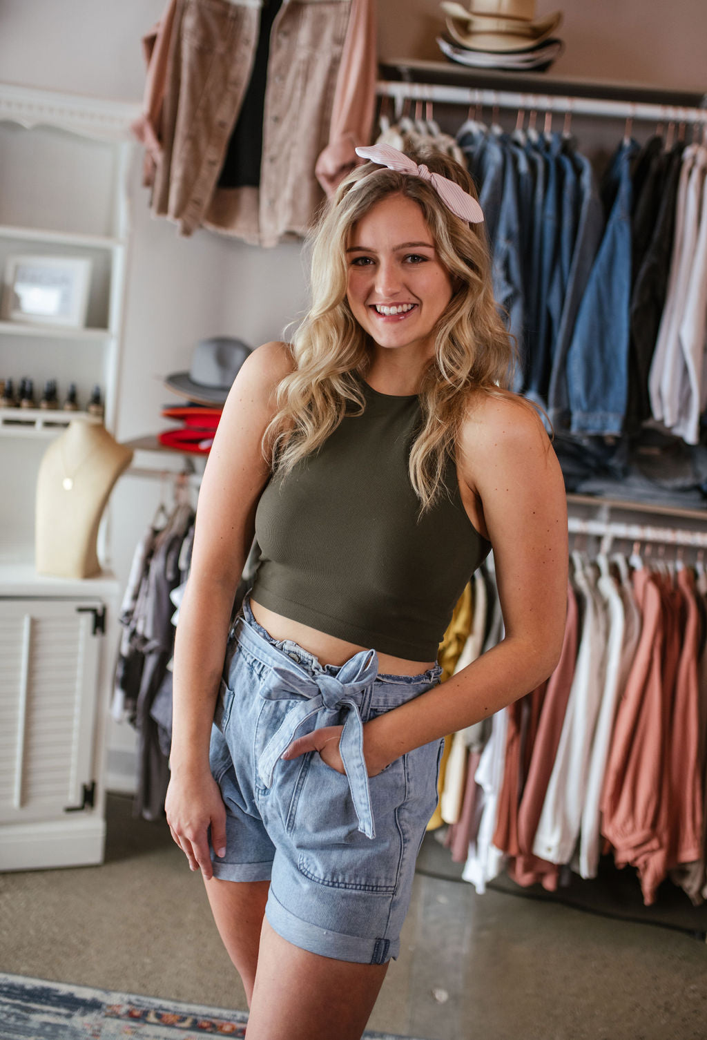 Ribbed Sleeveless Crop Top